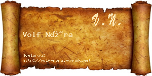 Volf Nóra névjegykártya